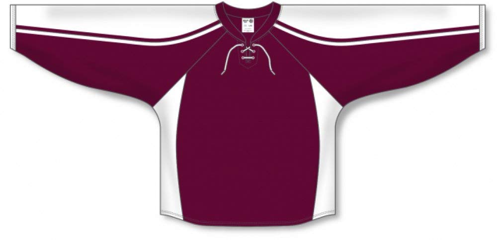 Peterborough Maroon Lace Neck Pro Canada / USA Made Hockey Jerseys