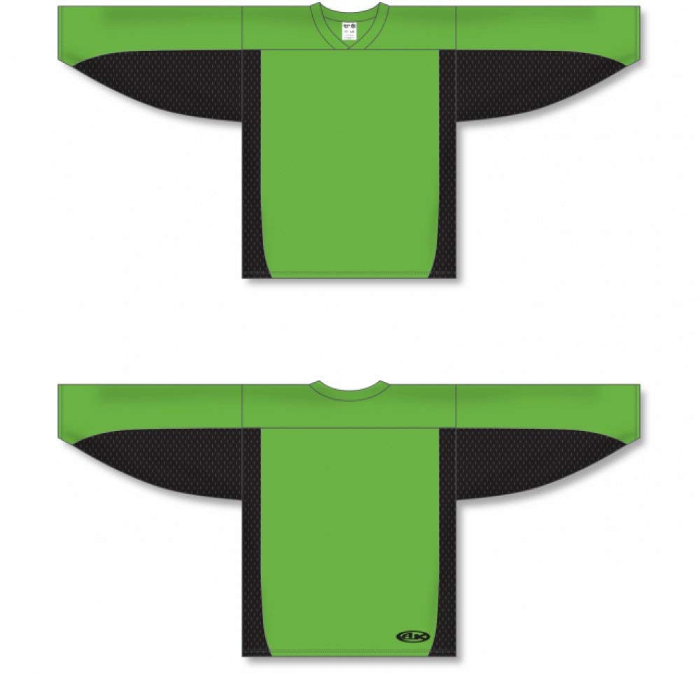 Customization Depot Lime Green, Black League Canada / USA Made Hockey Jersey