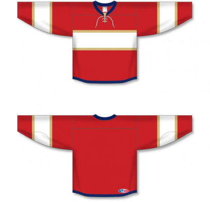 Custom 2013 Florida RED Lace Neck with Underlay Pro Canada / USA Made  Hockey Jerseys