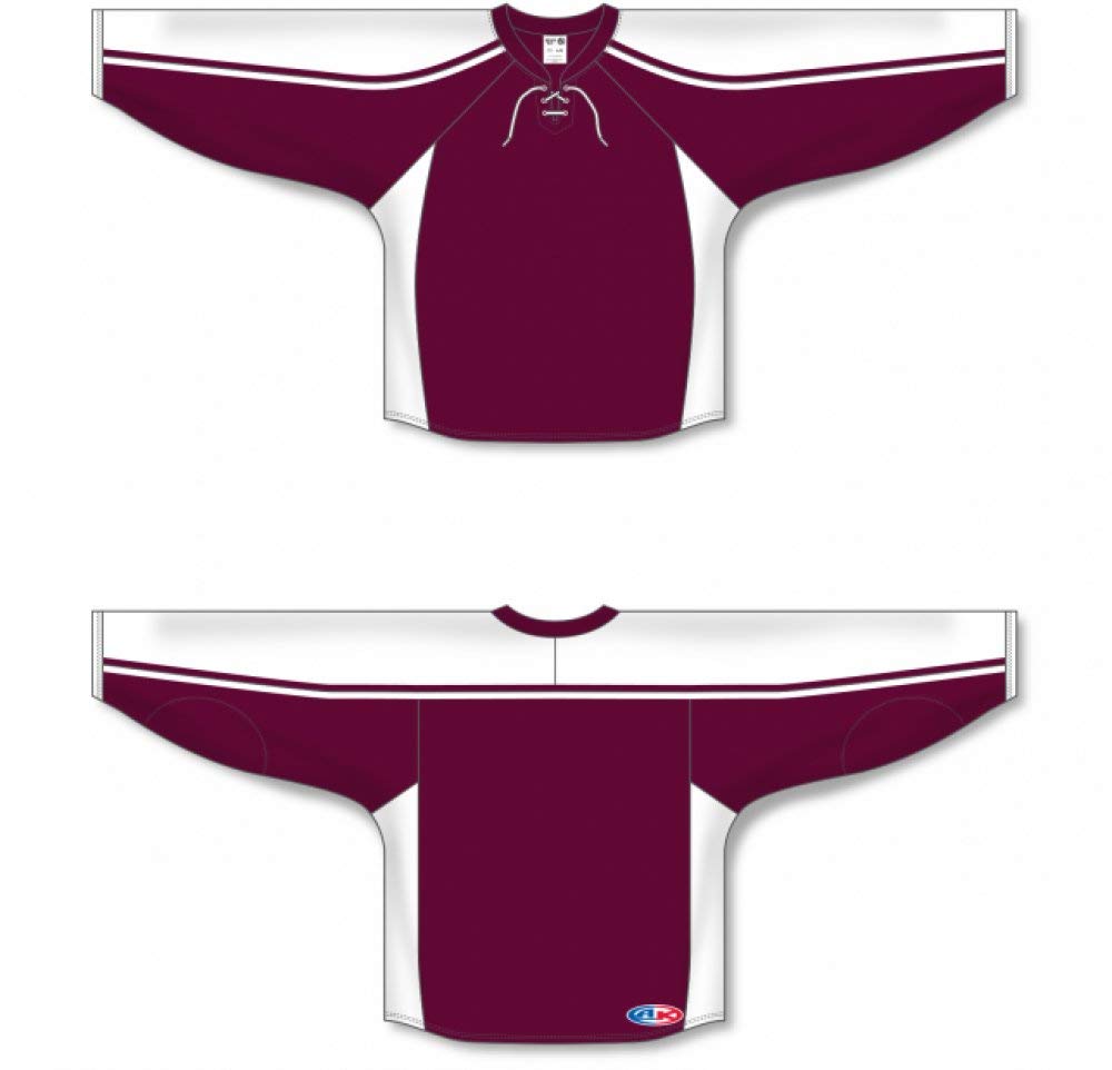 Peterborough Maroon Lace Neck Pro Canada / USA Made Hockey Jerseys