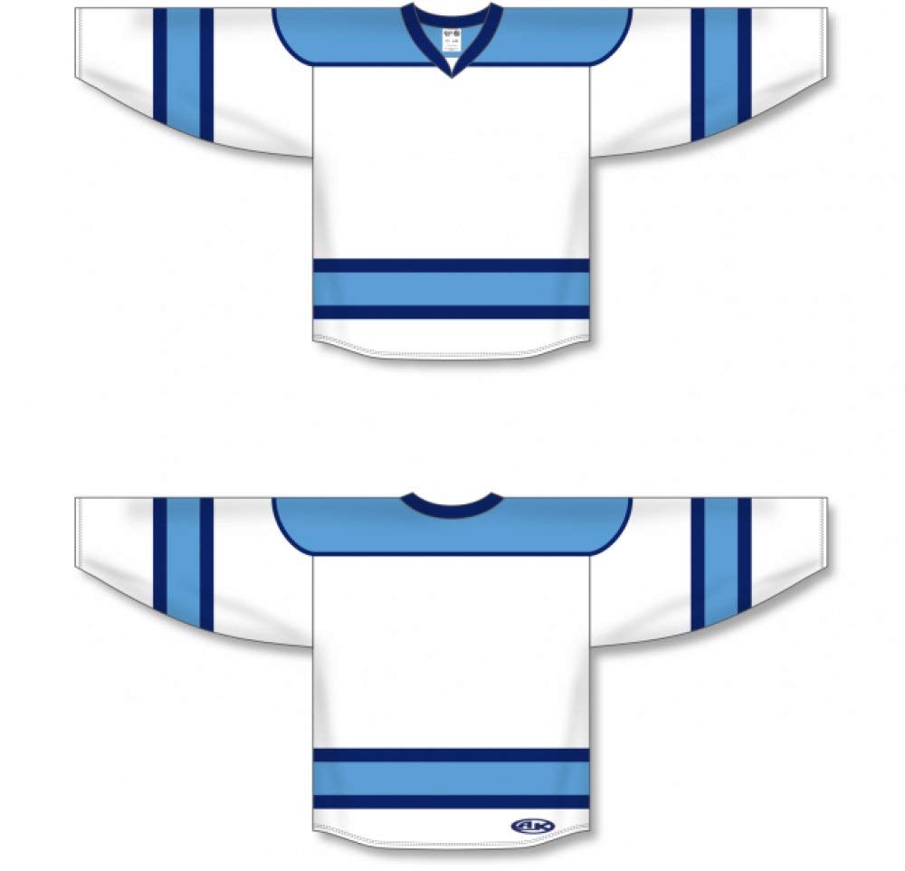 White, Sky, Navy  hockey jerseys no minimum