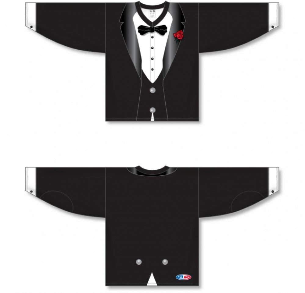Custom Tuxedo Sublimated Black Pro Canada / USA Made  Hockey Jerseys