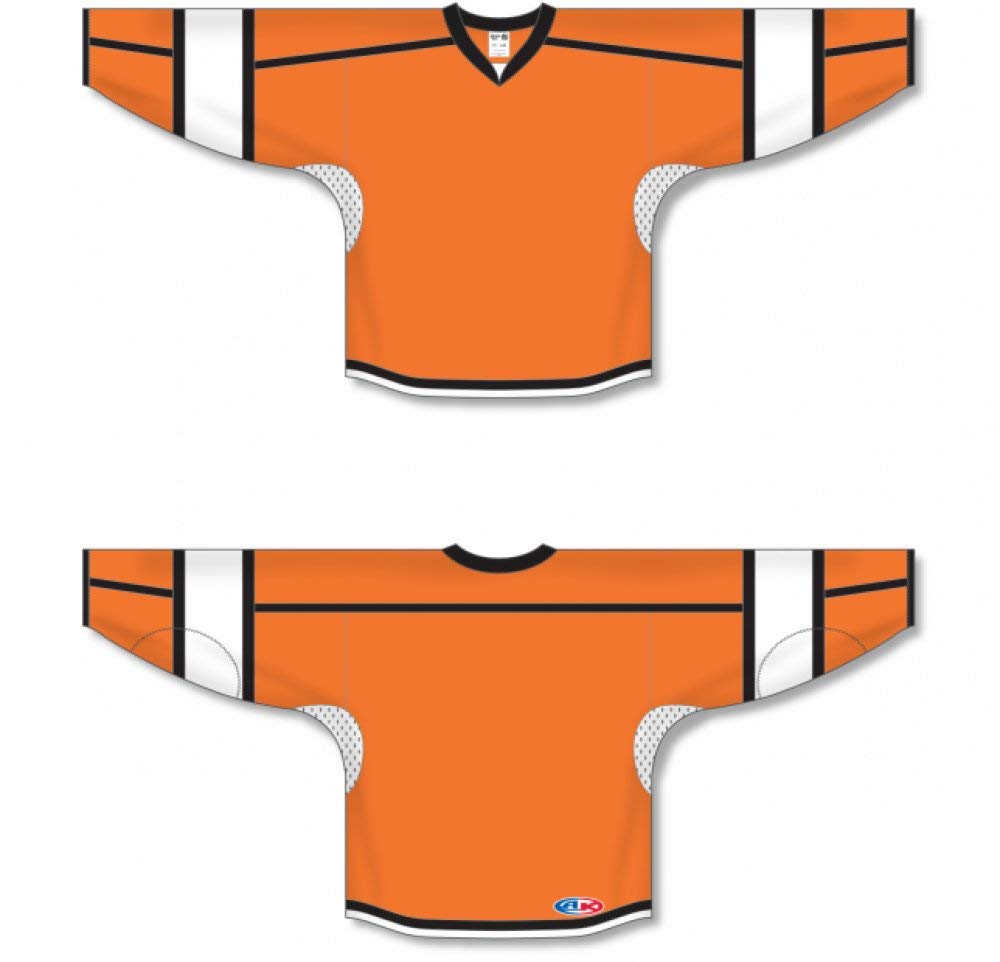 Orange, White, Black  hockey jerseys no minimum