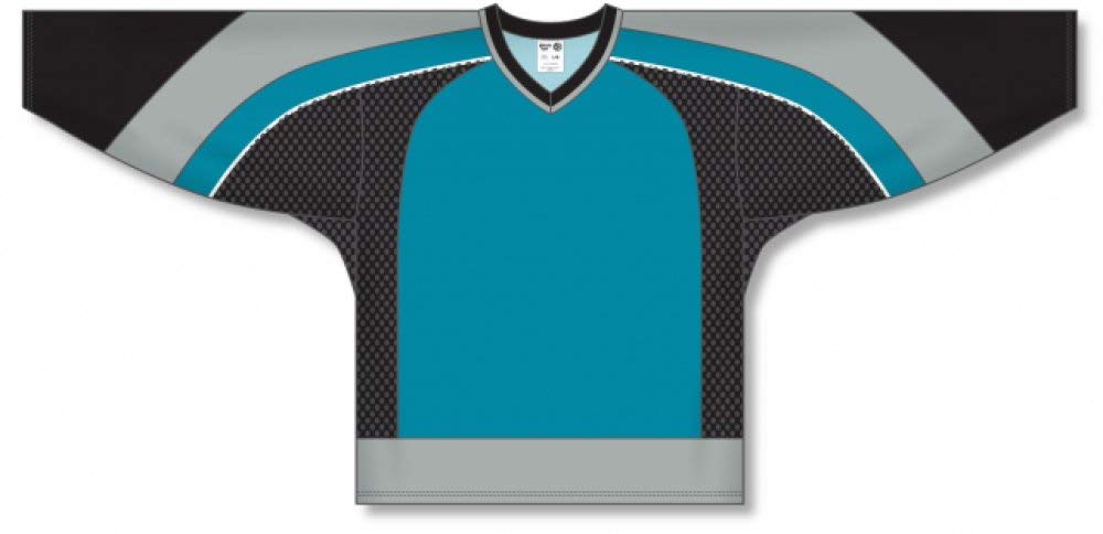 New SAN Jose 3RD Teal Gussets Pro Canada / USA Made Hockey Jerseys