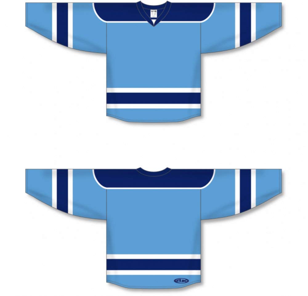 Sky, Navy, White hockey jerseys no minimum
