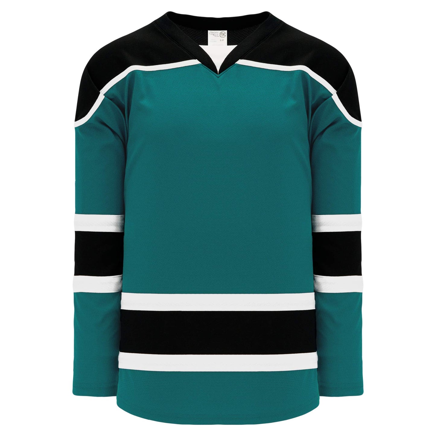 Teal, Black, White  hockey jerseys no minimum