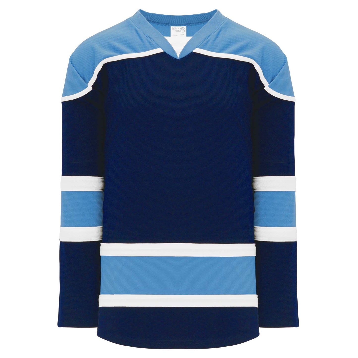 Navy, Sky, White hockey jerseys no minimum