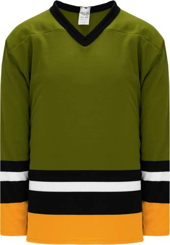 Custom or blank Wholesale Brampton Olive Sleeve Stripes Pro Plain Blank Hockey Jerseys