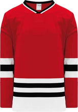 Load image into Gallery viewer, Custom or blank Wholesale Chicago Red, White, Black Sleeve Stripes Pro Plain Blank Hockey Jerseys