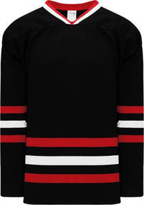 Custom or blank Wholesale New Chicago 3RD Black Sleeve Stripes Pro Plain Blank Hockey Jerseys