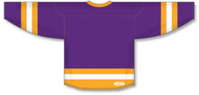Load image into Gallery viewer, Customization Depot Purple, Gold, White League Plain Blank Hockey Jerseys
