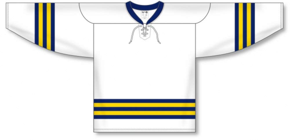 Custom 2011 Michigan White Lace Neck Pro Canada / USA Made  Hockey Jerseys
