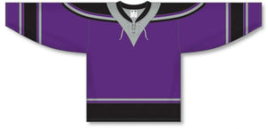 New LA 3RD Purple Lace Neck Pro Plain Blank Hockey Jerseys