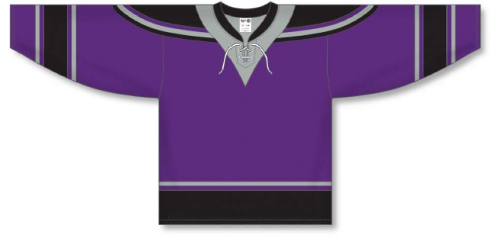 New LA 3RD Purple Lace Neck Pro Plain Blank Hockey Jerseys