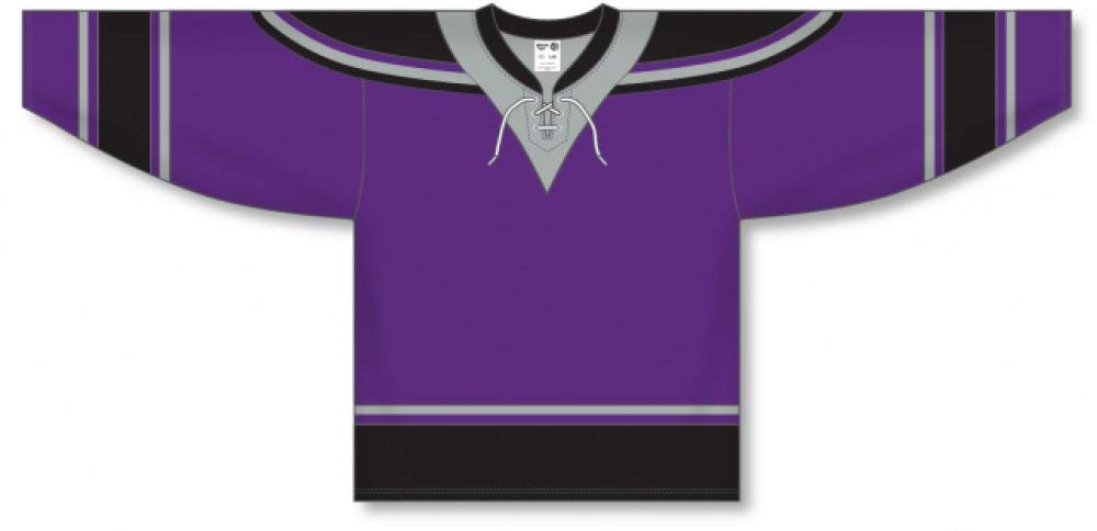 Custom or blank Wholesale New LA 3RD Purple Lace Neck Pro Plain Blank Hockey Jerseys