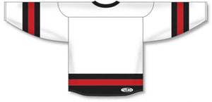 Customization Depot White, Black, Red League Plain Blank Hockey Jerseys