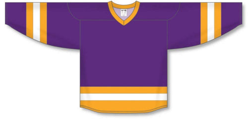 Customization Depot Purple, Gold, White League Plain Blank Hockey Jerseys