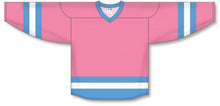 Load image into Gallery viewer, Customization Depot Pink, Sky, White League Plain Blank Hockey Jerseys