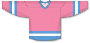 Customization Depot Pink, Sky, White League Plain Blank Hockey Jerseys