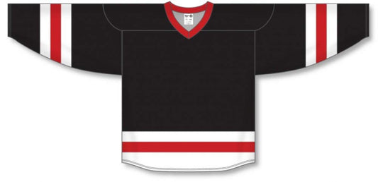 Custom Customization Depot Black, White, Red League Canada / USA Made  Hockey Jerseys