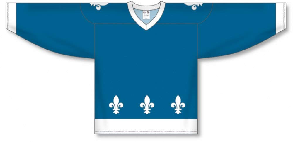 Custom or blank Wholesale 2011 Quebec Blue Sublimated Pro Plain Blank Hockey Jerseys