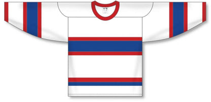 Montreal Retro White Sleeve Stripes Pro Canada / USA Made  Hockey Jerseys