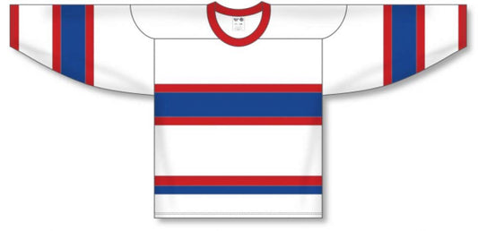 Montreal Retro White Sleeve Stripes Pro Canada / USA Made  Hockey Jerseys