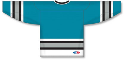 Custom SAN Jose Teal Sleeve Stripes Pro Canada / USA Made  Hockey Jerseys