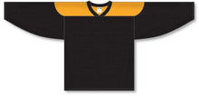 Load image into Gallery viewer, Customization Depot Black, Gold League Plain Blank Hockey Jerseys