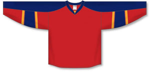 Custom or blank Wholesale 2013 Florida RED Taper Neck with Underlay Plain Blank Hockey Jerseys
