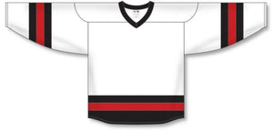 Customization Depot White, Black, Red League Plain Blank Hockey Jerseys