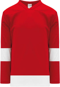 Custom or blank Wholesale Detroit RED Sleeve Stripes Pro Plain Blank Hockey Jerseys