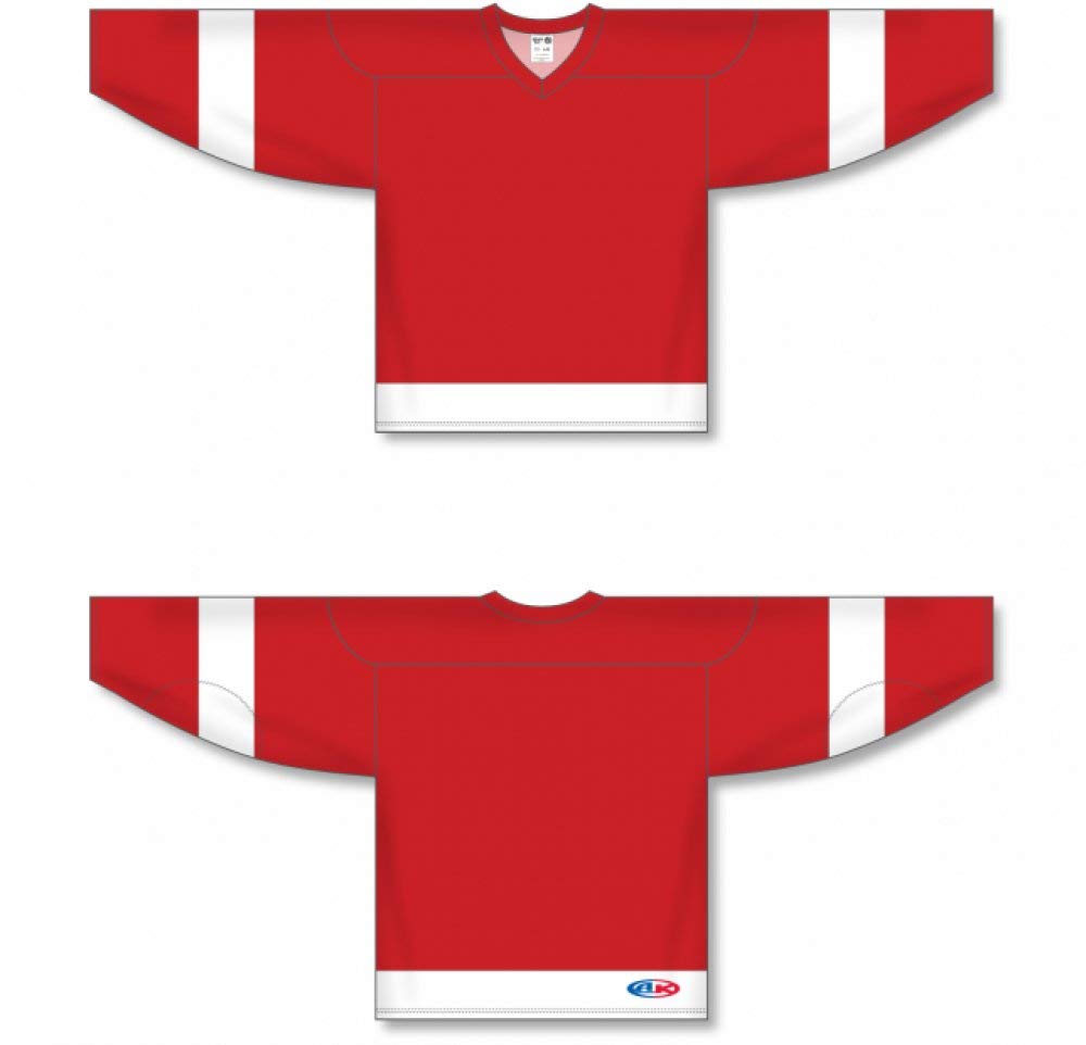 Detroit RED Sleeve Stripes Pro Canada / USA Made  Hockey Jerseys