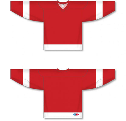 Custom Detroit RED Sleeve Stripes Pro Canada / USA Made  Hockey Jerseys