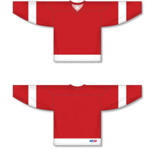 Load image into Gallery viewer, Custom or blank Wholesale Detroit RED Sleeve Stripes Pro Plain Blank Hockey Jerseys