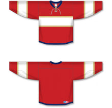 Load image into Gallery viewer, Custom or blank Wholesale 2013 Florida RED Lace Neck with Underlay Pro Plain Blank Hockey Jerseys