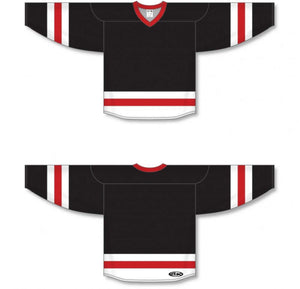 Customization Depot Black, White, Red League Plain Blank Hockey Jerseys