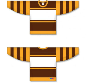 Custom or blank Wholesale Boston Brown Pro Plain Blank Hockey Jerseys