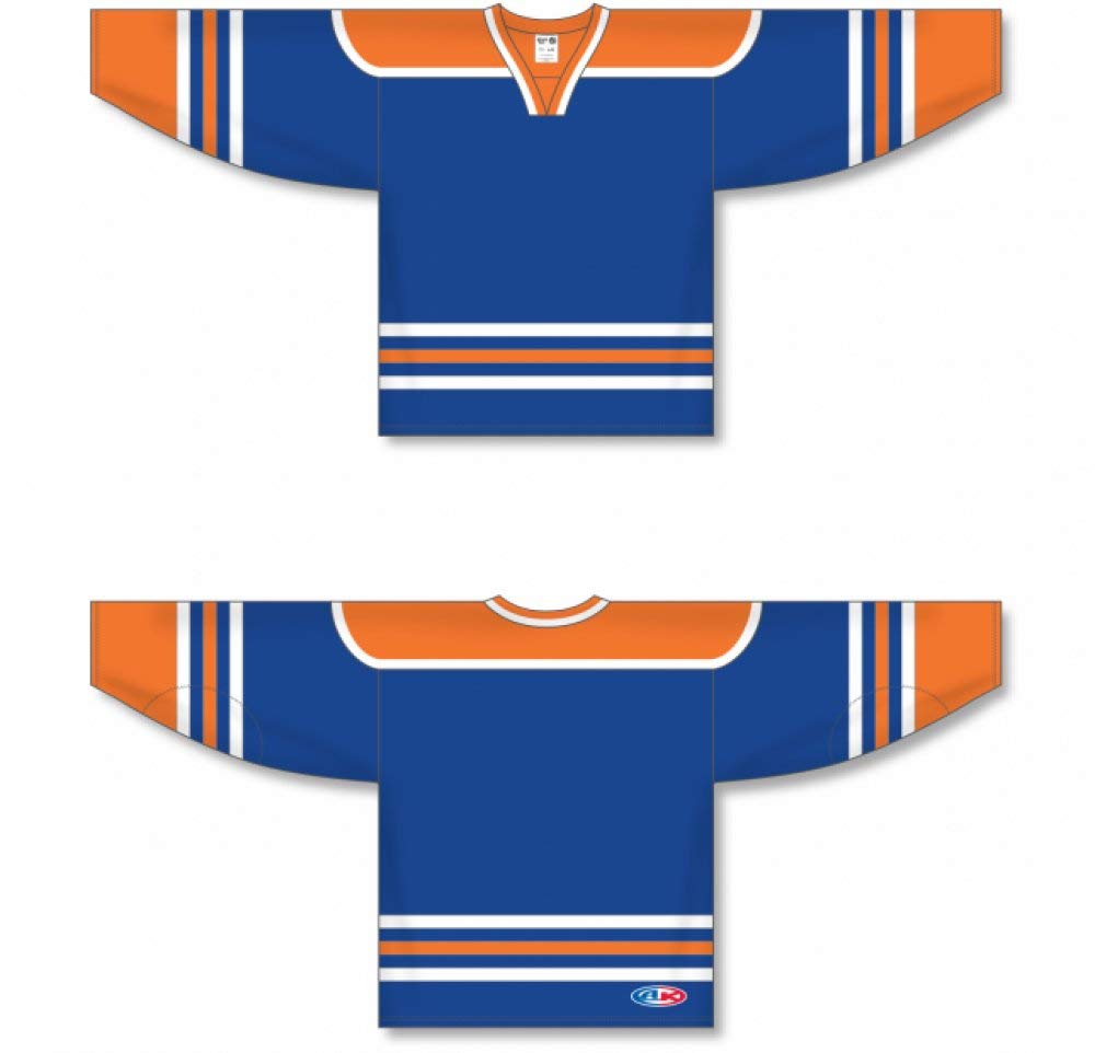 Edmonton Royal Square V-Neck with Underlay Pro Canada / USA Made  Hockey Jerseys