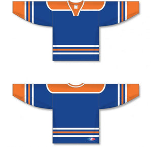 Edmonton Royal Square V-Neck with Underlay Pro Plain Blank Hockey Jerseys