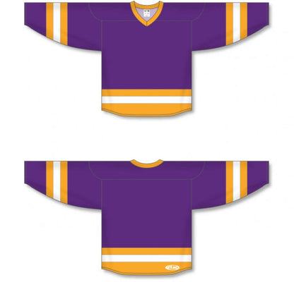 Customization Depot Purple, Gold, White League Canada / USA Made  Hockey Jerseys
