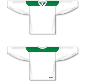 Customization Depot White, Kelly League Plain Blank Hockey Jerseys