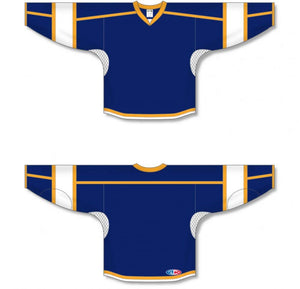 Custom or blank Wholesale Navy, White, Gold Durastar Mesh Select Plain Blank Hockey Jerseys
