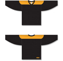Load image into Gallery viewer, Customization Depot Black, Gold League Plain Blank Hockey Jerseys
