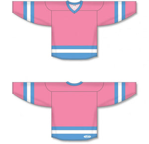 Customization Depot Pink, Sky, White League Plain Blank Hockey Jerseys