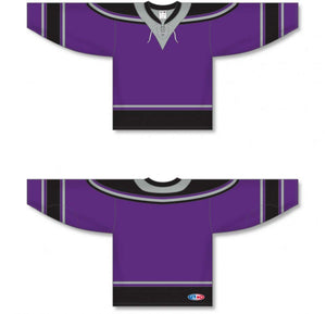 New LA 3RD Purple Lace Neck Pro Plain Blank Hockey Jerseys