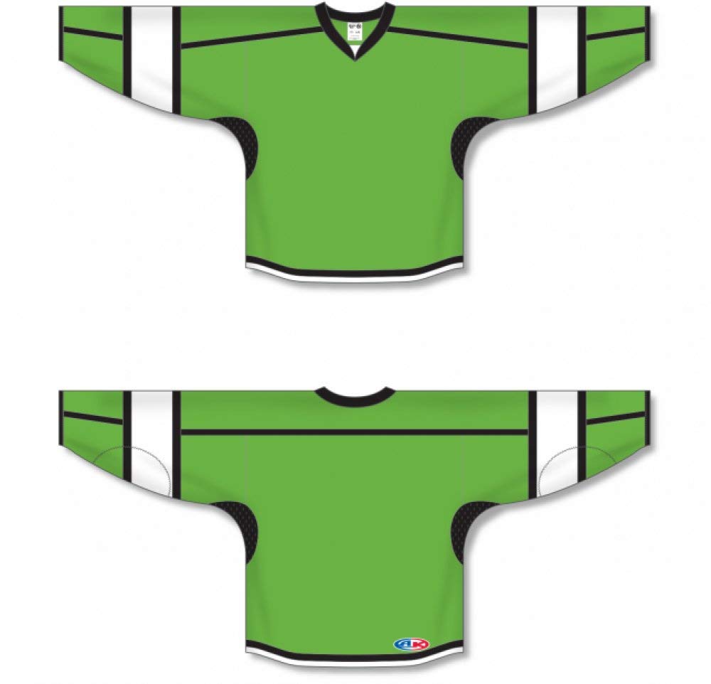 Lime Green, Black, White  hockey jerseys no minimum