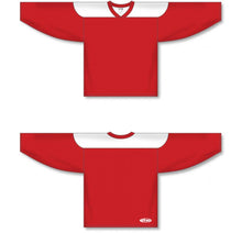 Load image into Gallery viewer, Customization Depot Red, White League Plain Blank Hockey Jerseys