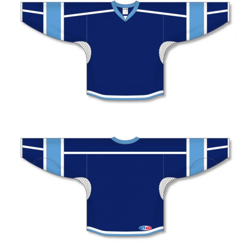 Custom Navy, White, Sky Durastar Mesh  hockey jerseys no minimum