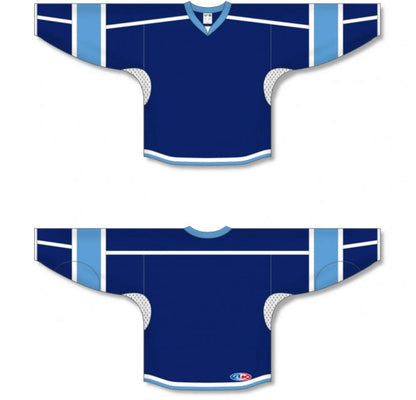 Custom Navy, White, Sky Durastar Mesh  hockey jerseys no minimum
